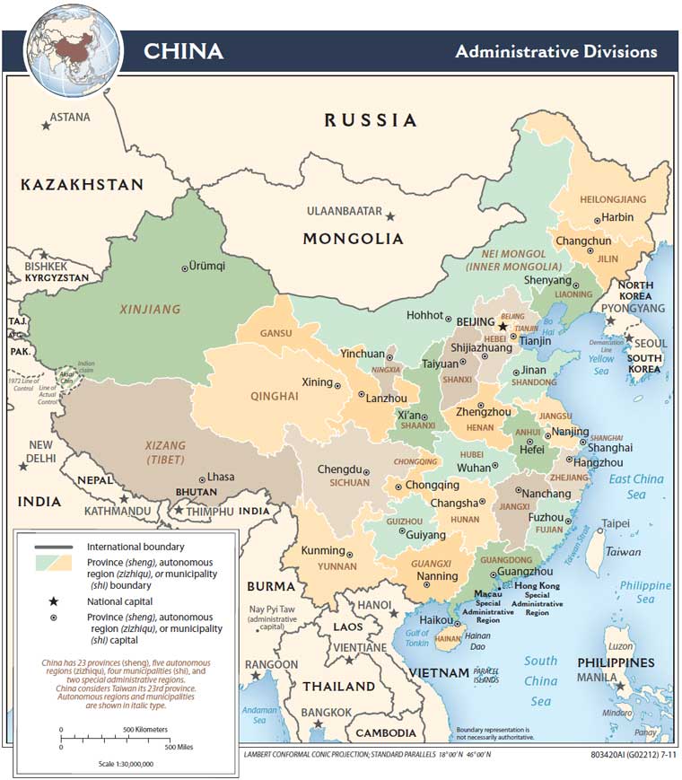 Gect.ru. Политические карты Китая