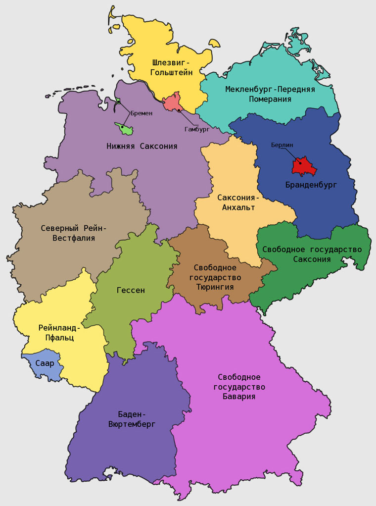 деление германии на регионы