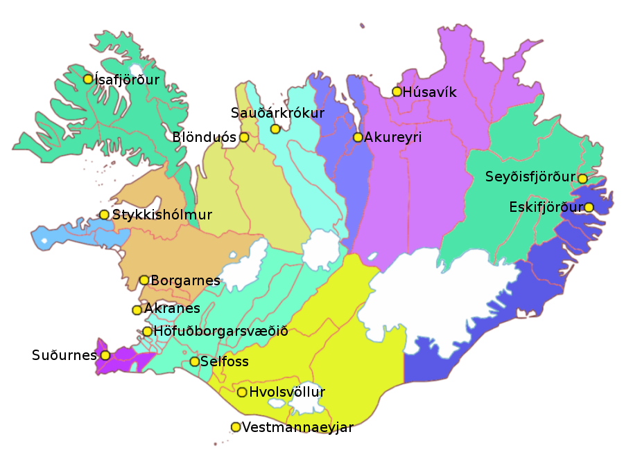 Исландия международная специализация. Экономическая карта Исландии. Карта Исландии административное деление. Территориальное деление Исландии. Административно территориальное деление Исландии.