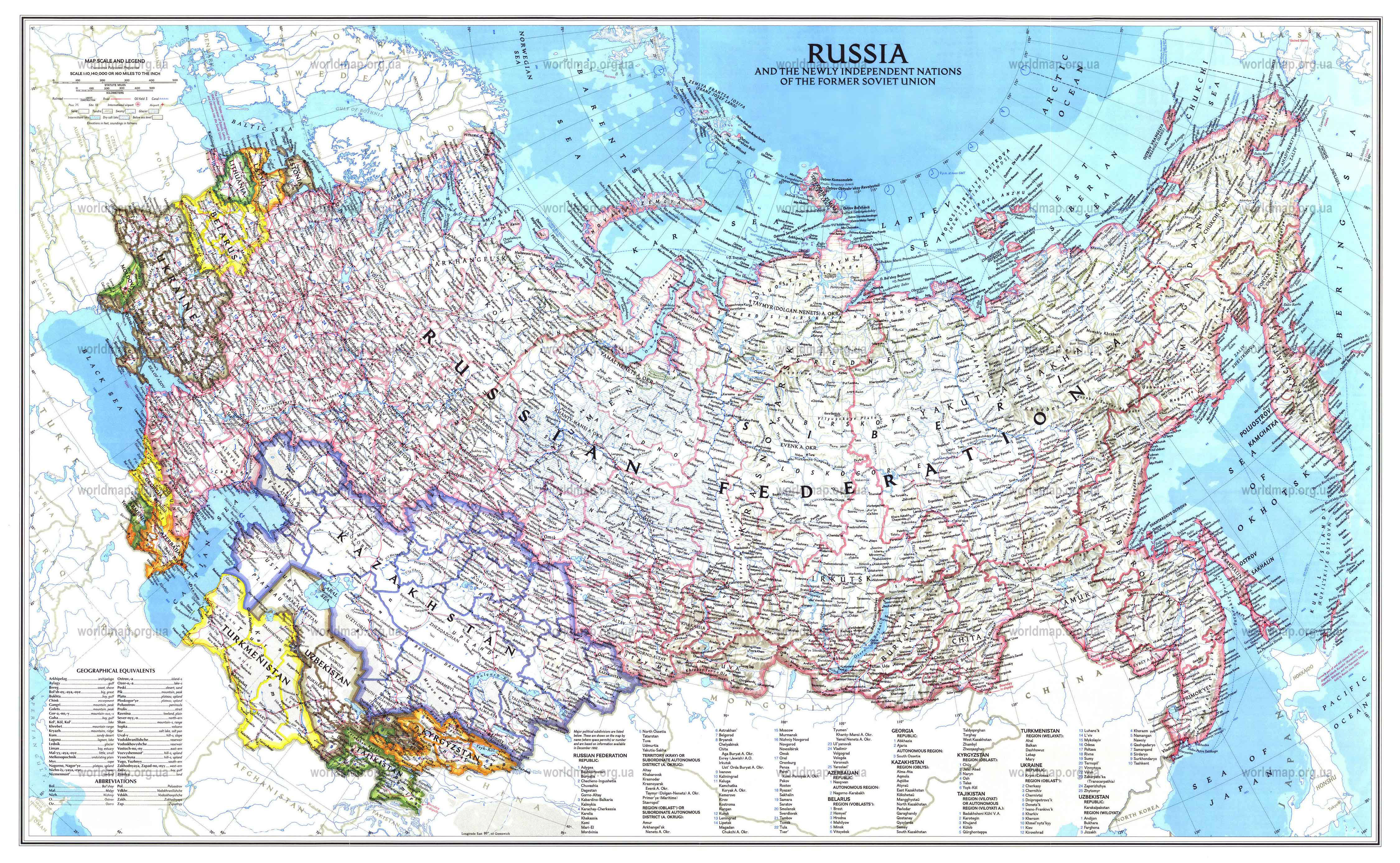 Карта и россии и сопредельных государств