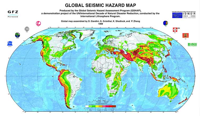 карта сейсмической опасности