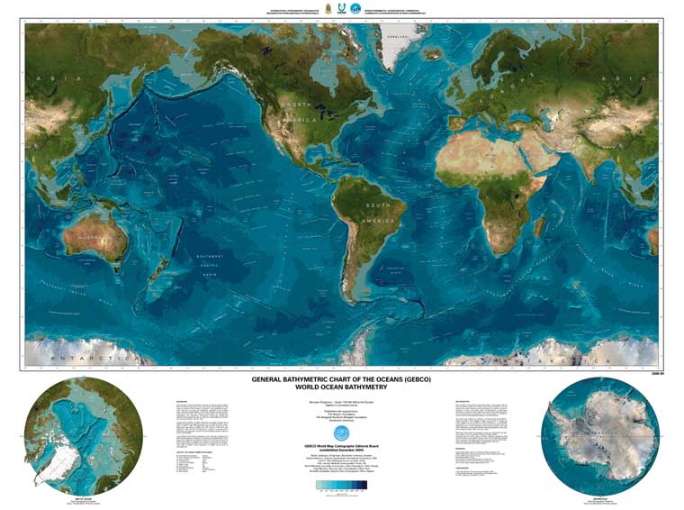 карта рельефа морского дна